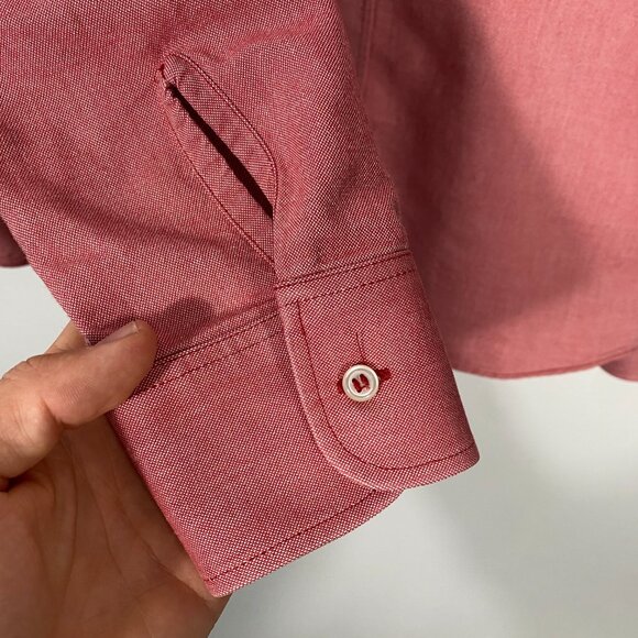 A.P.C. Barrel Cuff Button Up Shirt Salmon / Faded Red mens size medium - Picture 5 of 7